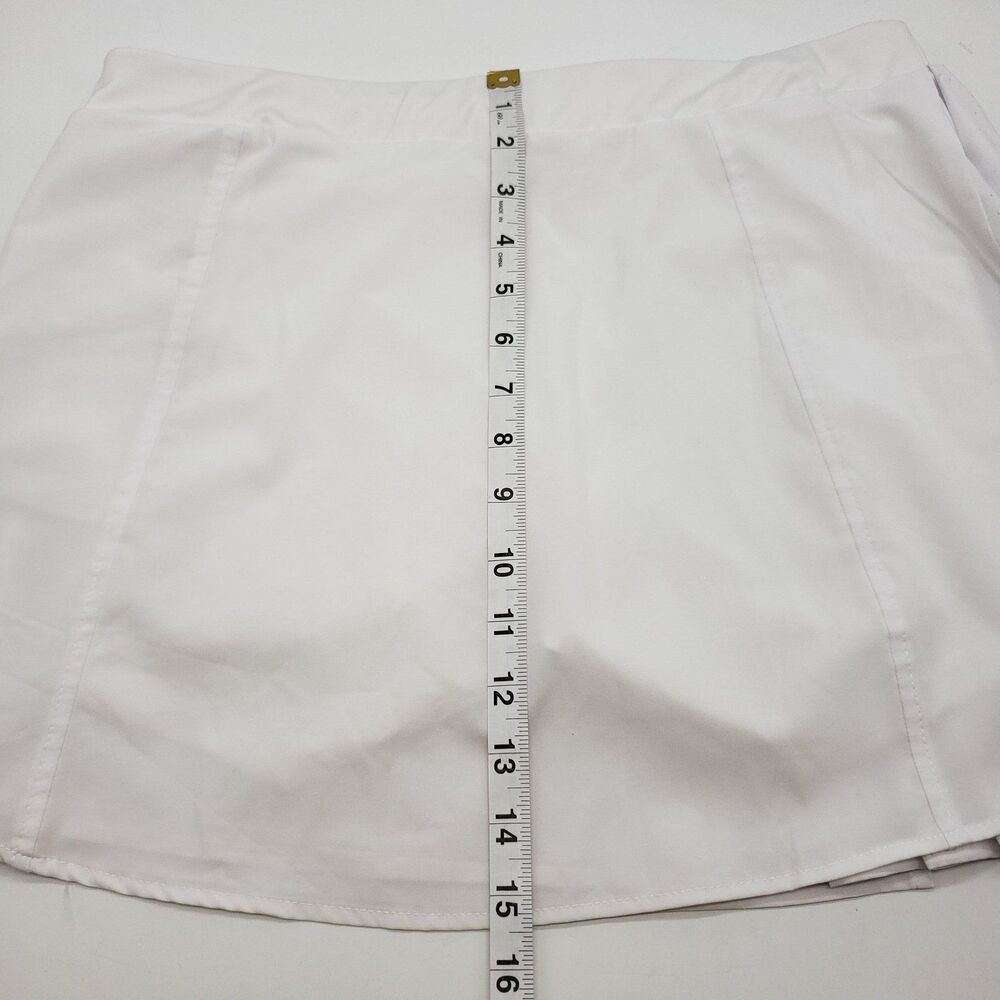 Avia Skort Womens Medium White Tennis Golf Pleated Side Zip Built-in Shorts - Picture 8 of 9